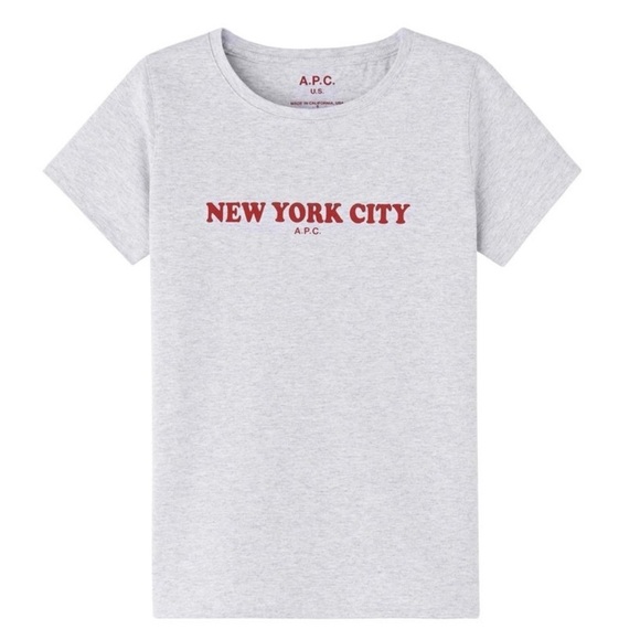 A.P.C. | Hip Euro Style Streetwear New York City T Shirt Heathered Grey | L - Picture 1 of 16